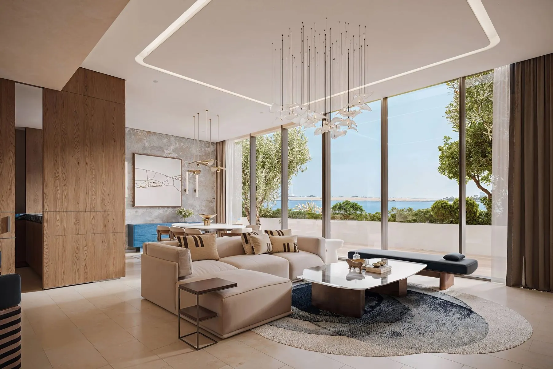 Living room opening to the terrace